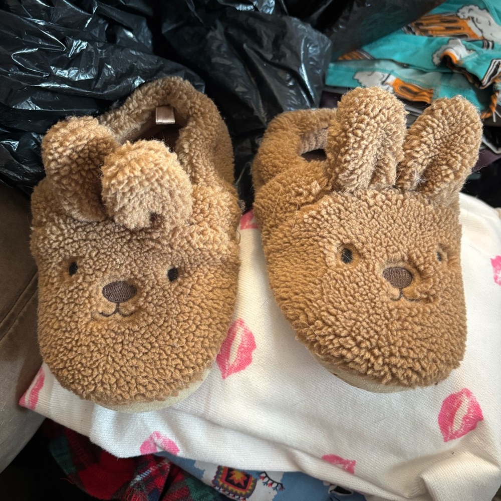 🔥 $3 Add-on. Toddler 7/8 Cute Brown Bunny Slippers